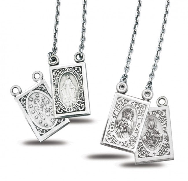 Sterling Silver Two Piece Miraculous Medals