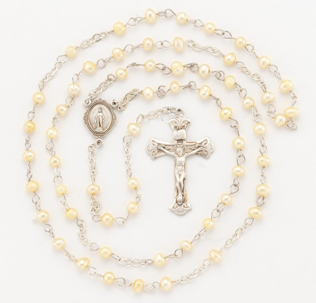 Gold Freshwater Pearl Rosary