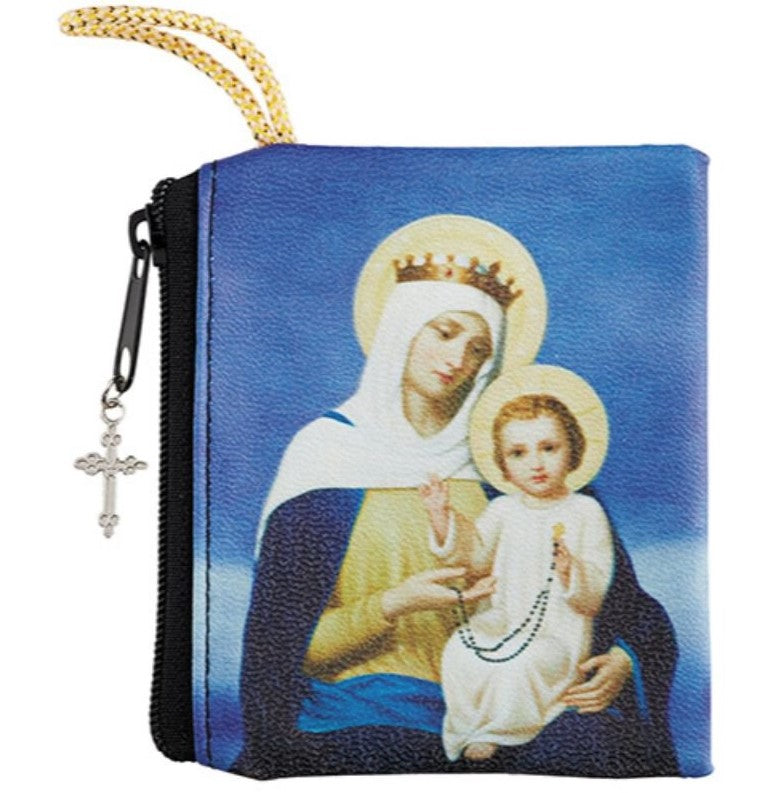 Our Lady of the Rosary Zipper Rosary Case