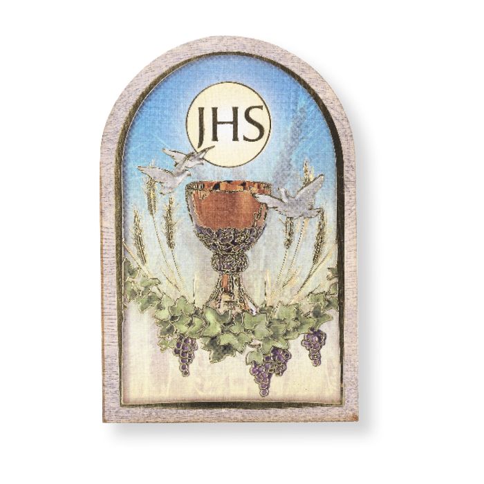 Communion Single Arched Standing Wood Plaque