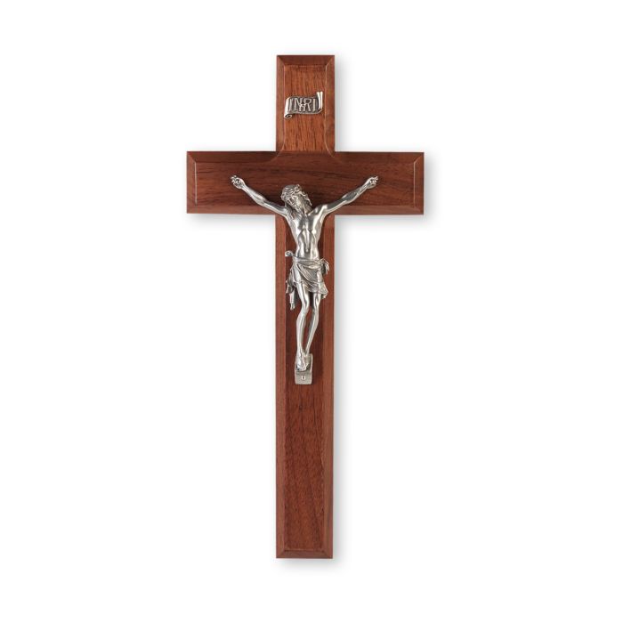 10" Wood Cross with a Pewter Corpus