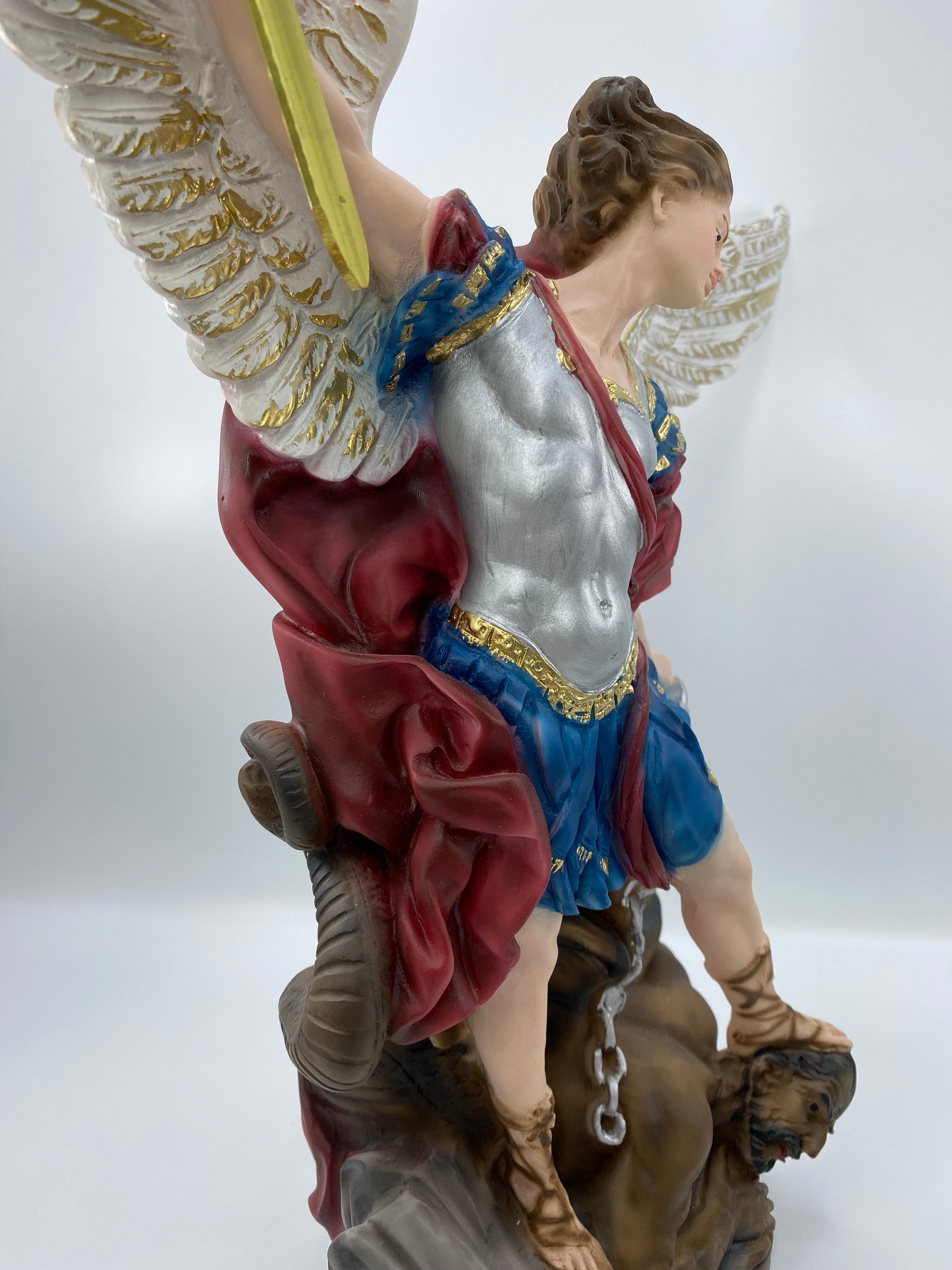 The Faith Gift Shop Saint Michael The Archangel  statue - Hand Painted in Italy - Our Tuscany Collection - Estatua de San Miguel Arcangel
