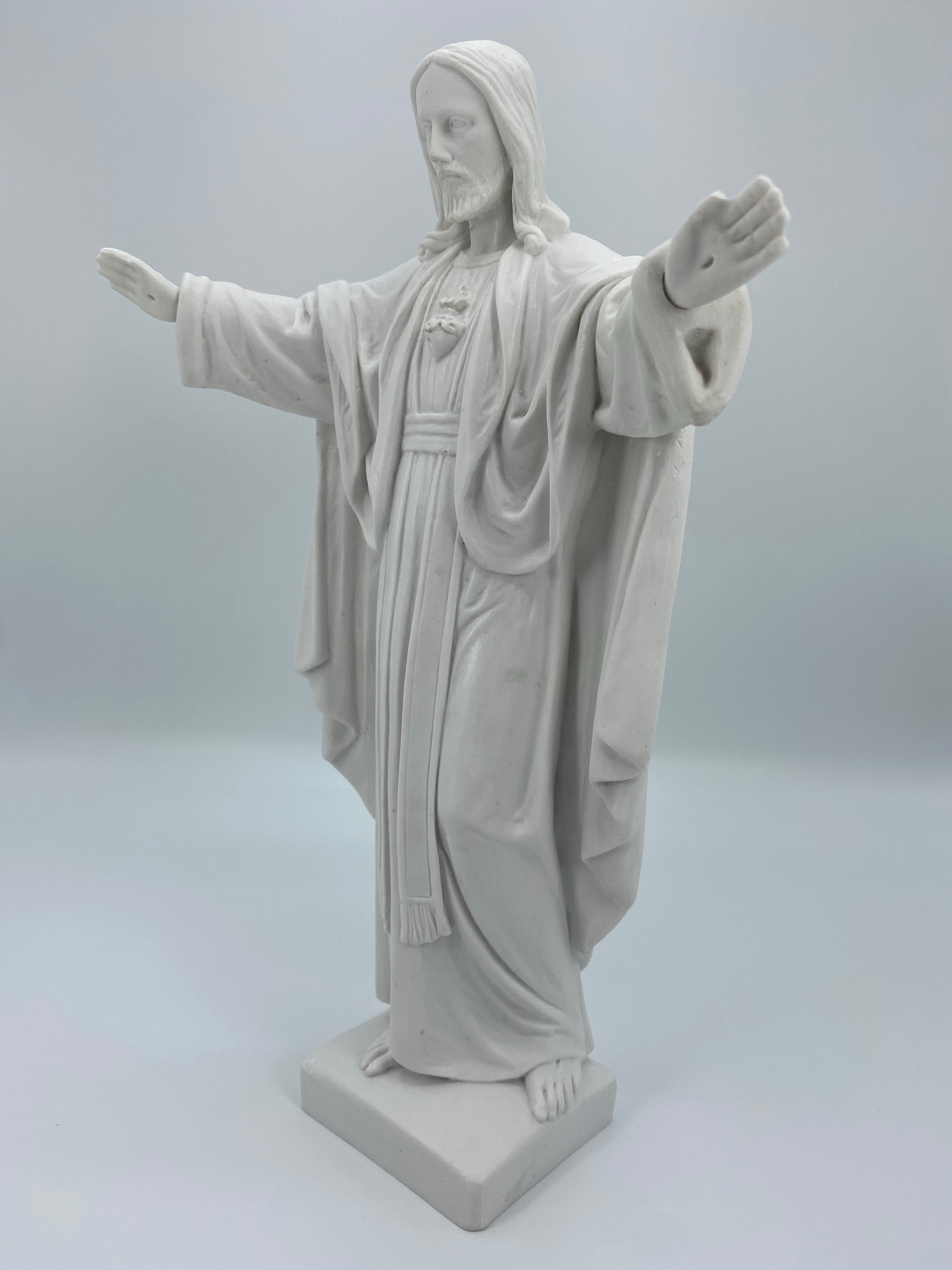White Statue of Sacred Heart of Jesus Montmatre by the Faith Gift Shop Made in Italy / Estatua Blanca del Sagrado Corazon de Jesus