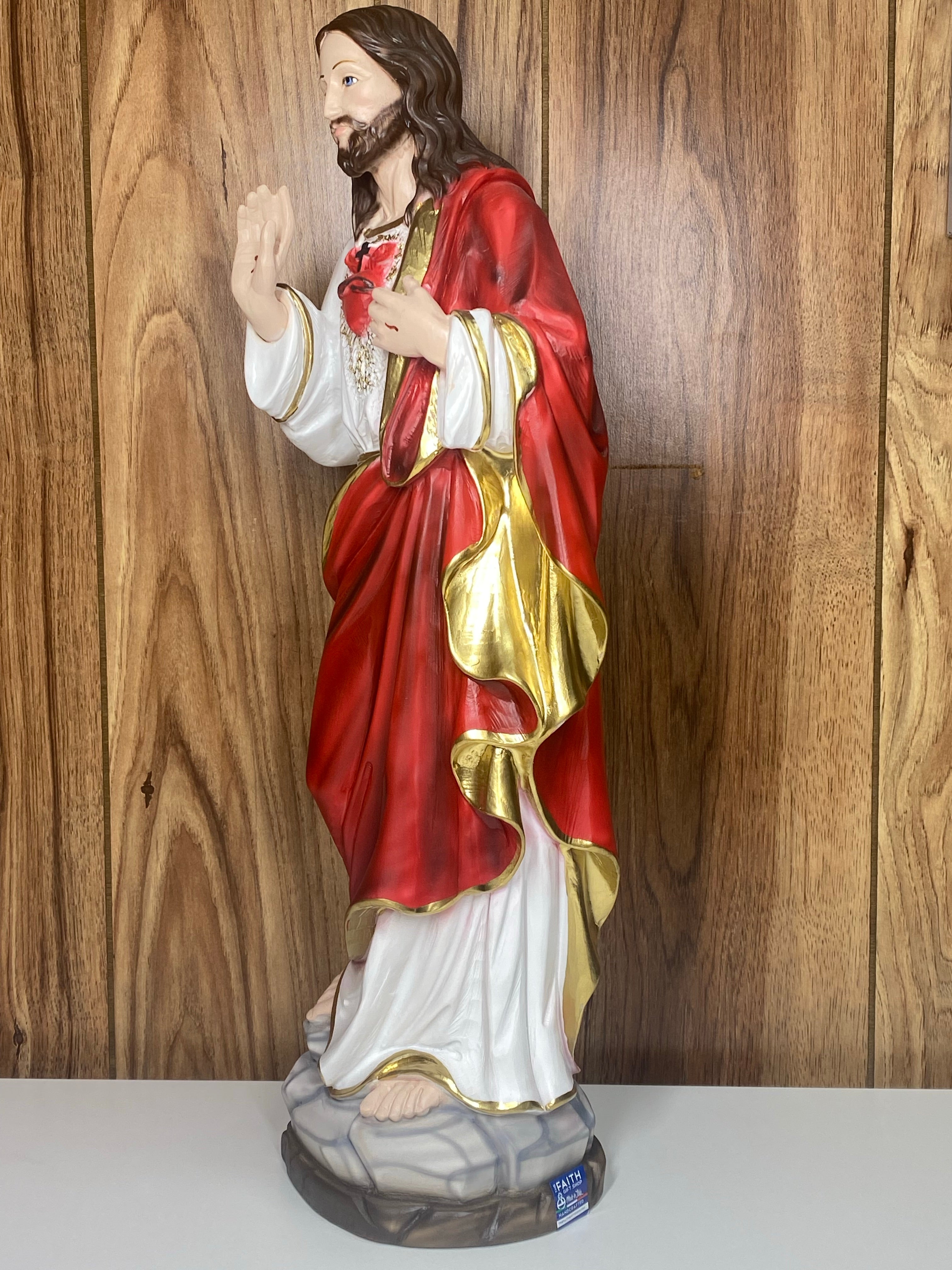 The Faith Gift Shop  Sacred Heart of Jesus Blessing statue- Hand Painted in Italy - Our Tuscany Collection -   Sagrado Corazón de Jesús Bendiciendo