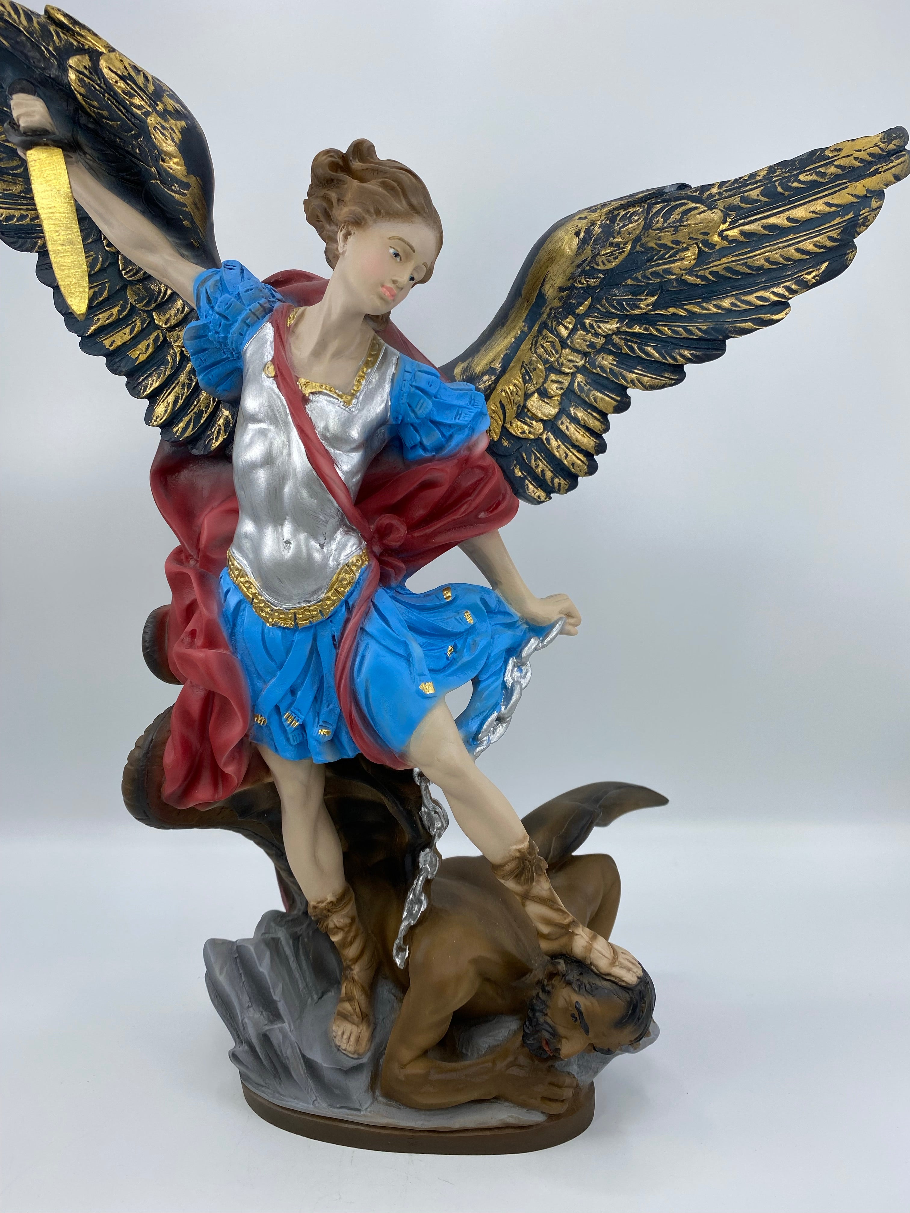 Saint Michael The Archangel Navy Blue & Gold Wings by The Faith Gift Shop Collection