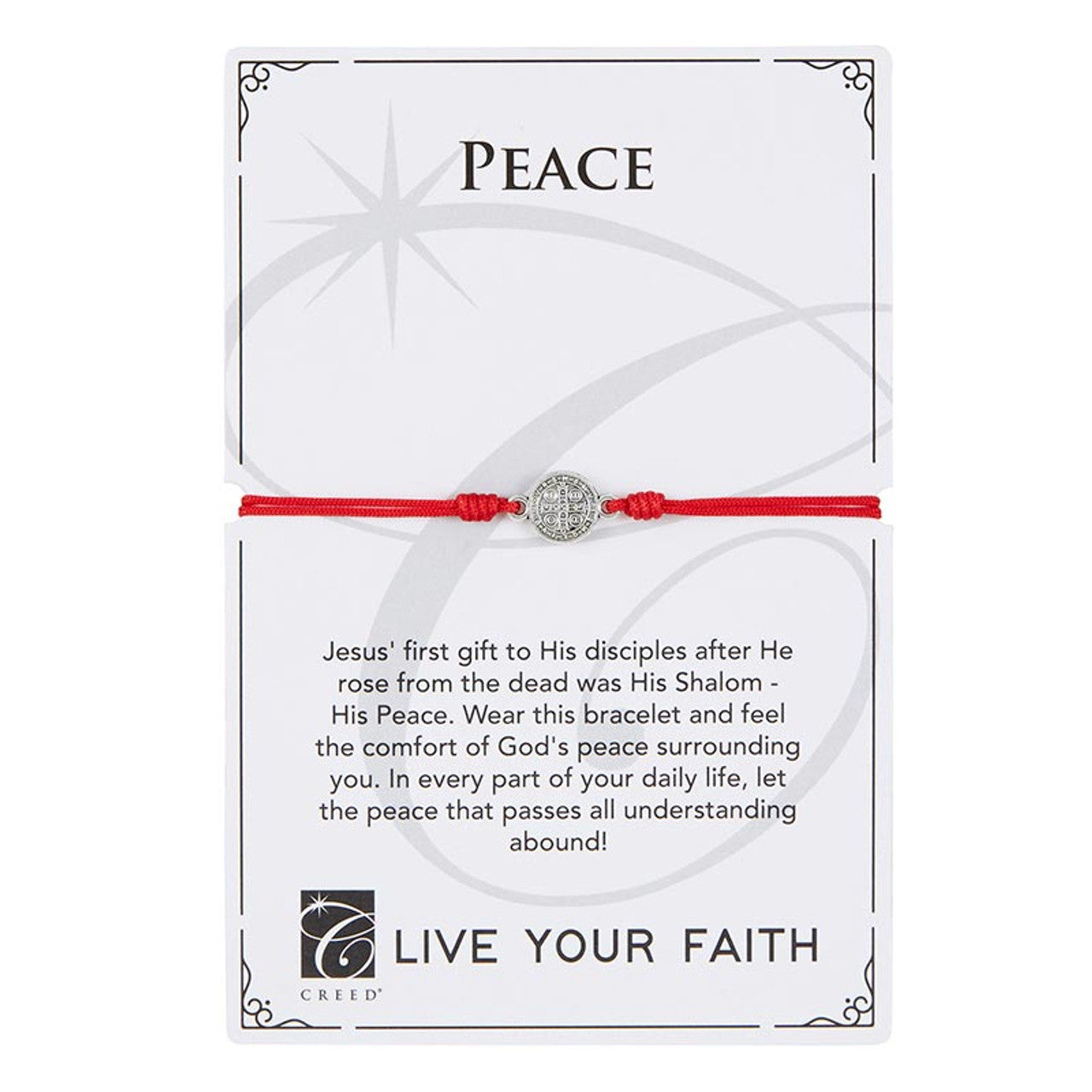 Live your faith (bracelet red- St. Benedict)