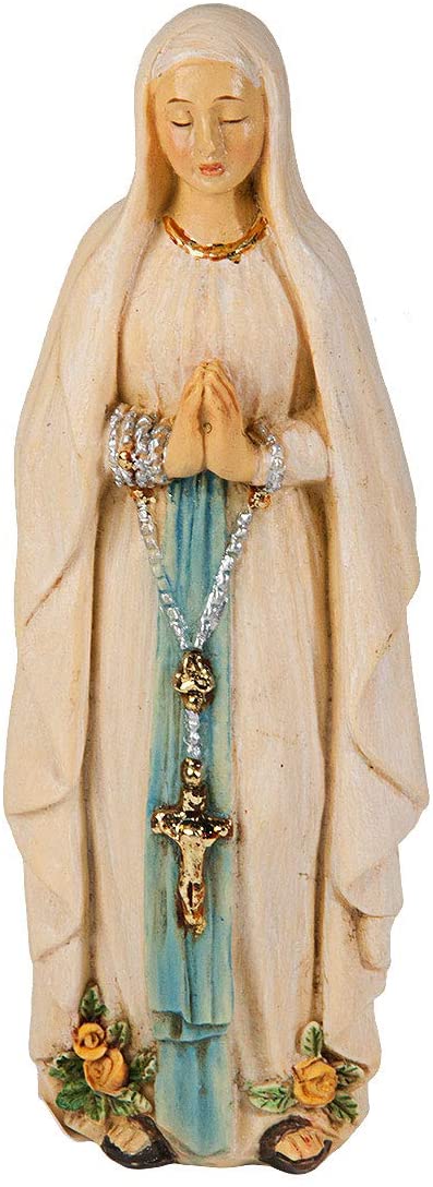 4" Statue with Prayer Card Our Lady of Lourdes